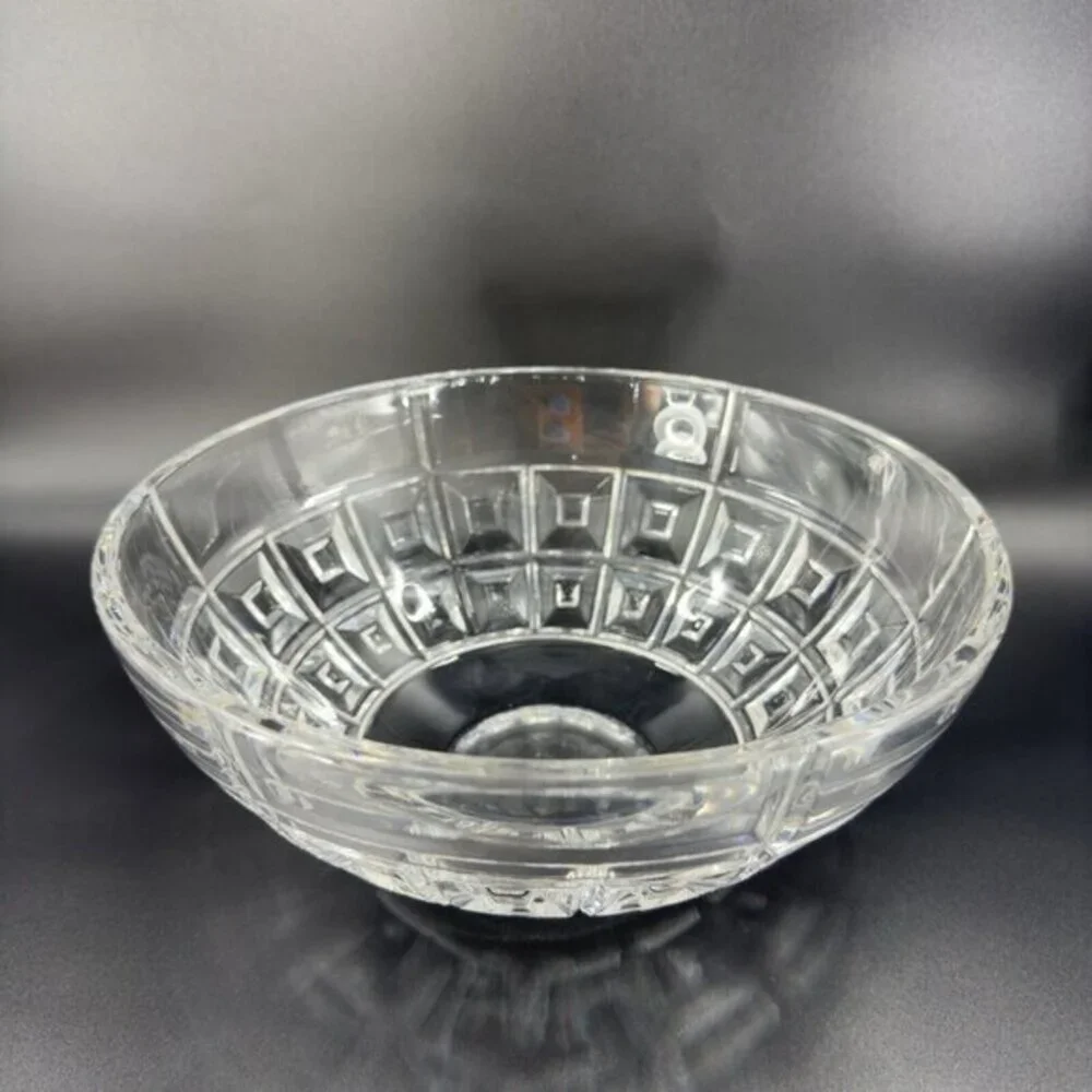 Rosenthal Clear Crystal Glass Domus‎ Pattern Large Round Heavy Made In Germany